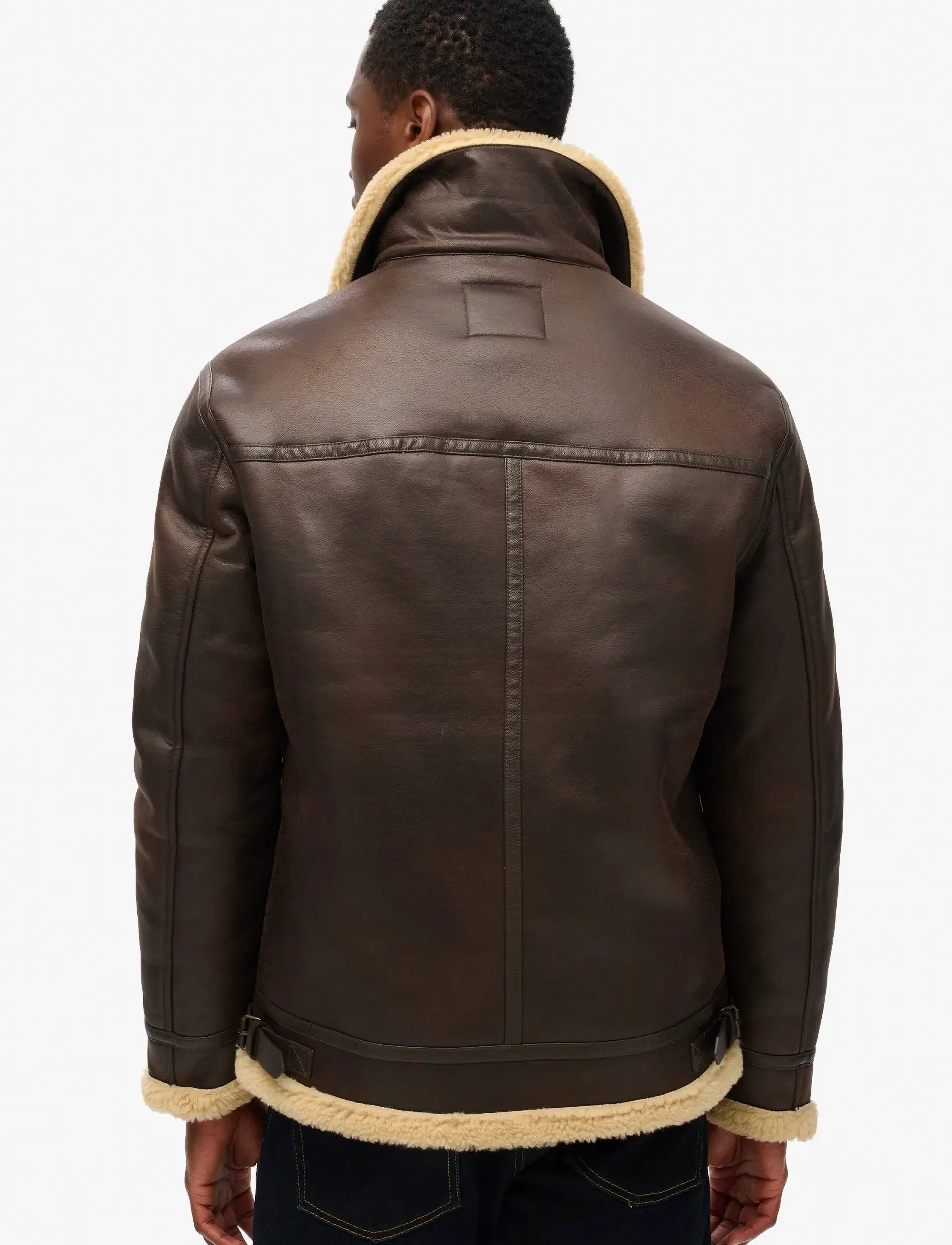 Superdry - FAUX SHEARLING AVIATOR JACKET - herbstjacken - dark brown - 5