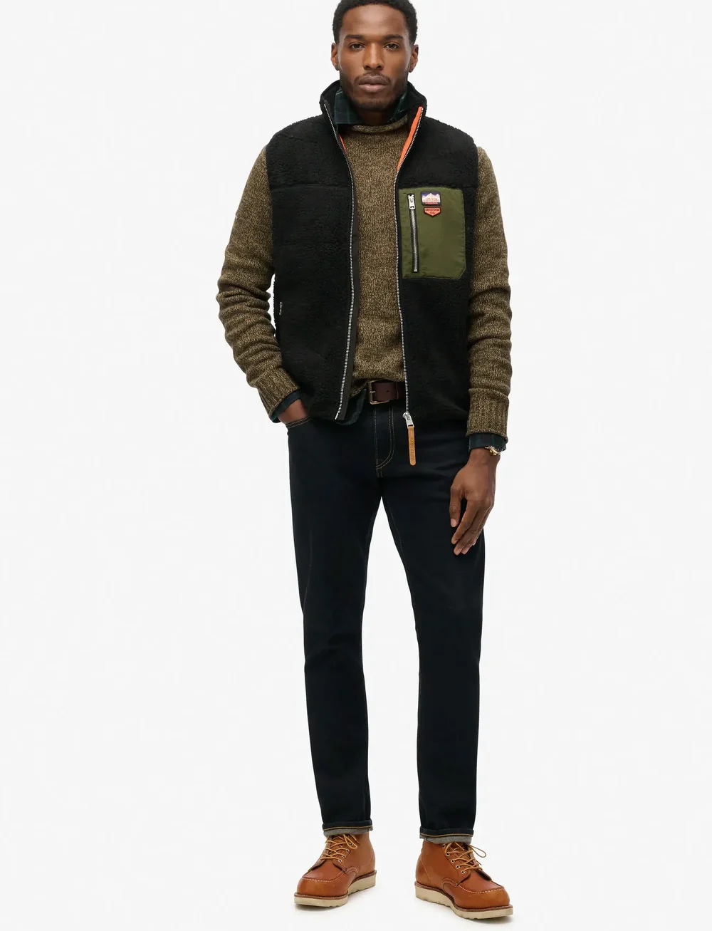 Superdry - VINTAGE RETRO FLEECE GILET - teddy kampsunid - black - 3