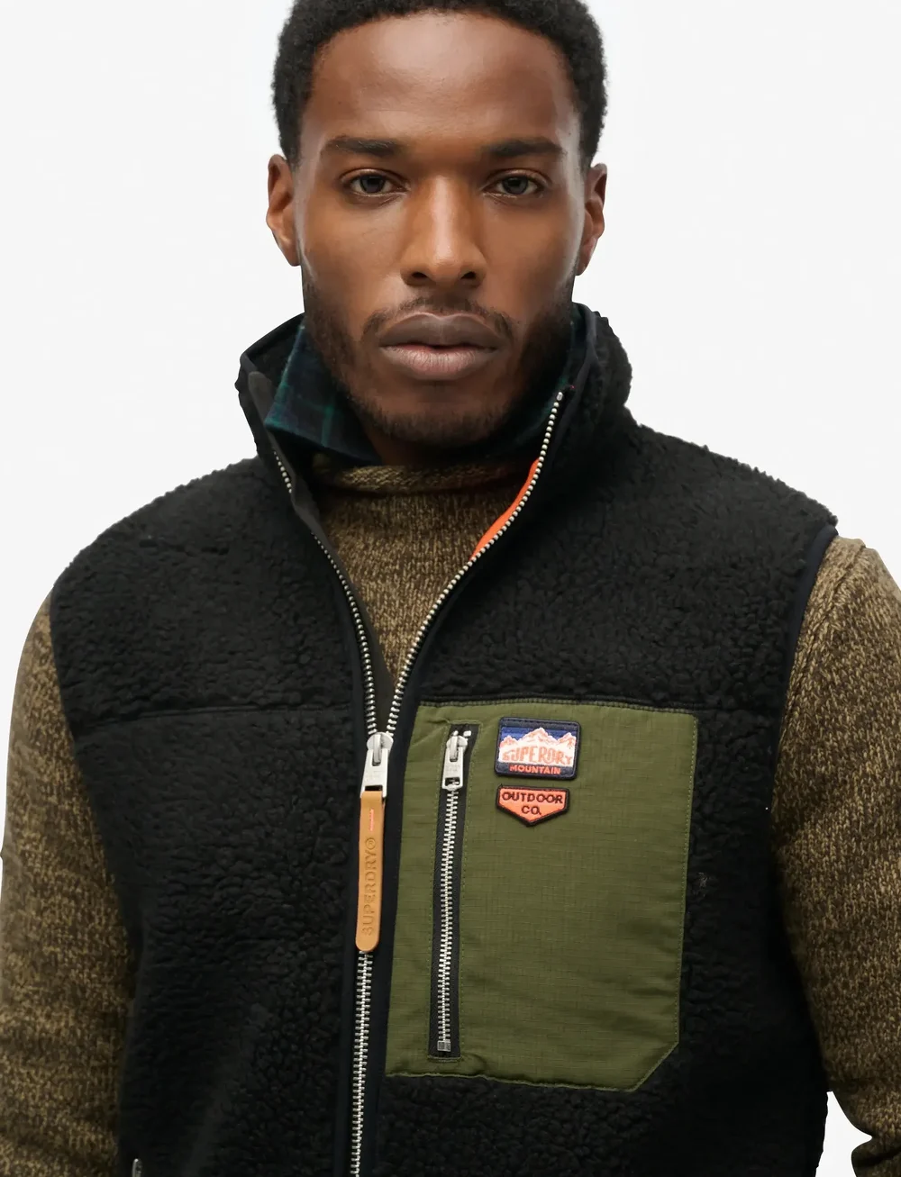 Superdry - VINTAGE RETRO FLEECE GILET - teddy kampsunid - black - 4