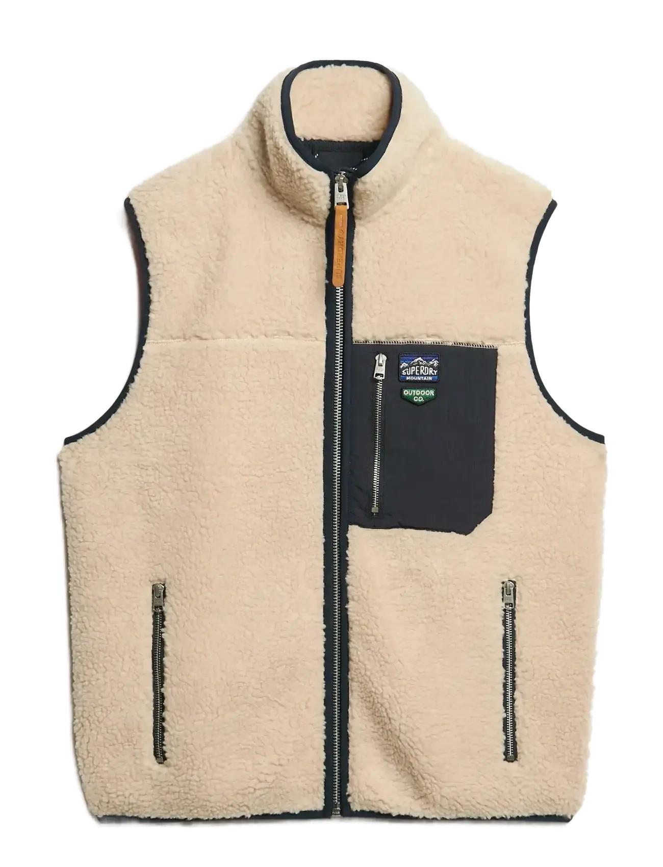 Superdry VINTAGE RETRO FLEECE GILET - Westen - OATMEAL BEIGE / cream