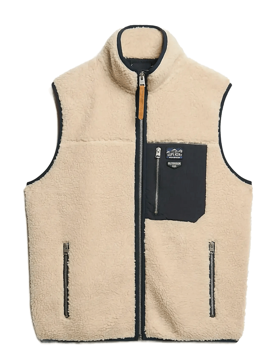 Superdry - VINTAGE RETRO FLEECE GILET - fleecetrøjer - oatmeal beige - 1