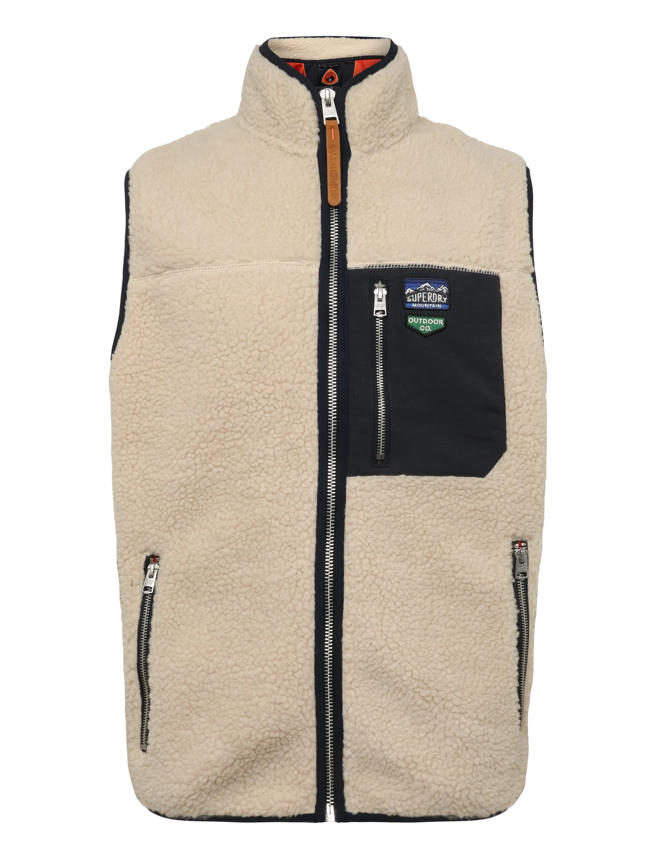 Superdry VINTAGE RETRO FLEECE GILET - Mellanlager - OATMEAL BEIGE / cream