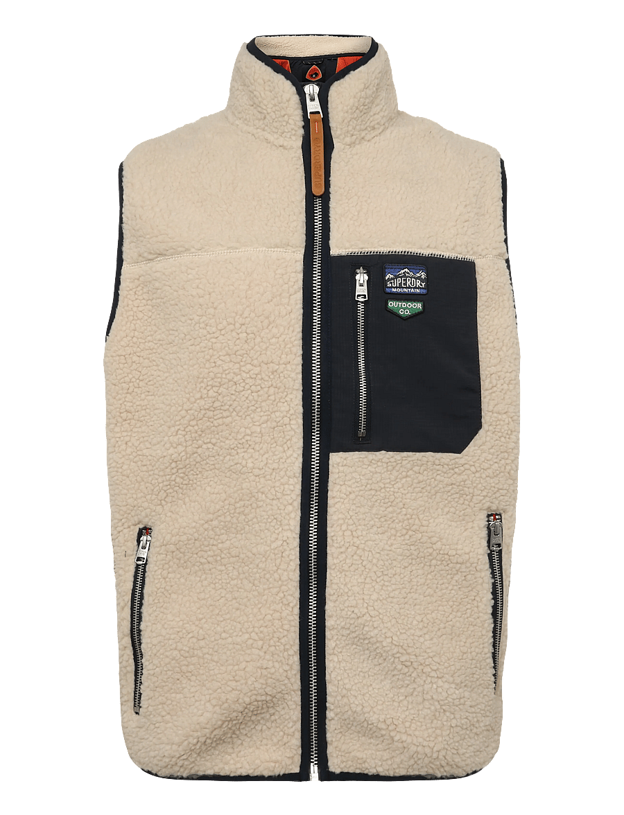Superdry - VINTAGE RETRO FLEECE GILET - teddy sweaters - oatmeal beige - 1