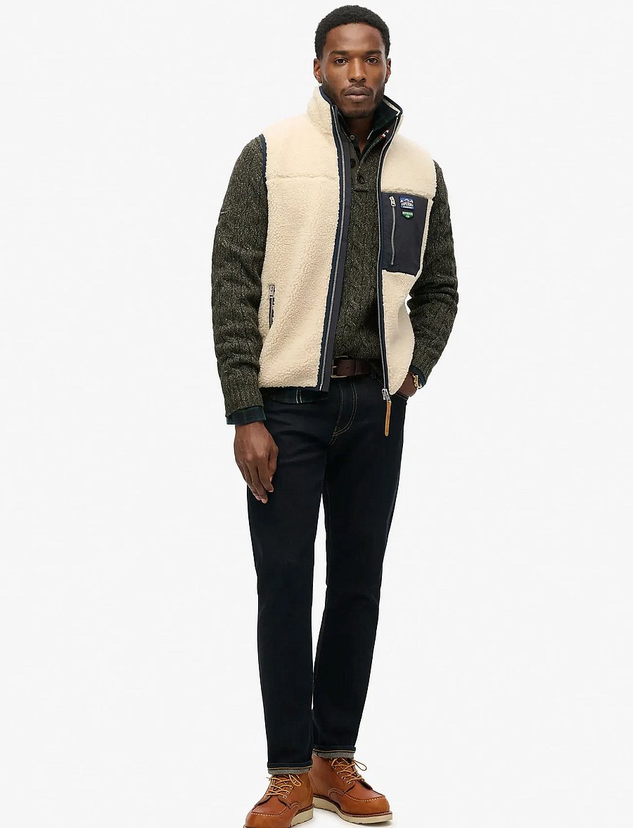 Superdry - VINTAGE RETRO FLEECE GILET - fleecetrøjer - oatmeal beige - 3
