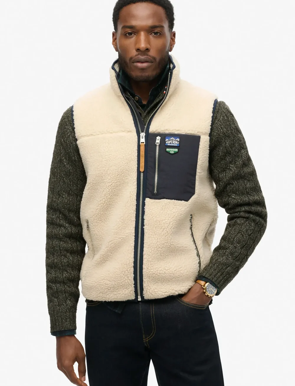 Superdry - VINTAGE RETRO FLEECE GILET - fleece-pullover - oatmeal beige - 5