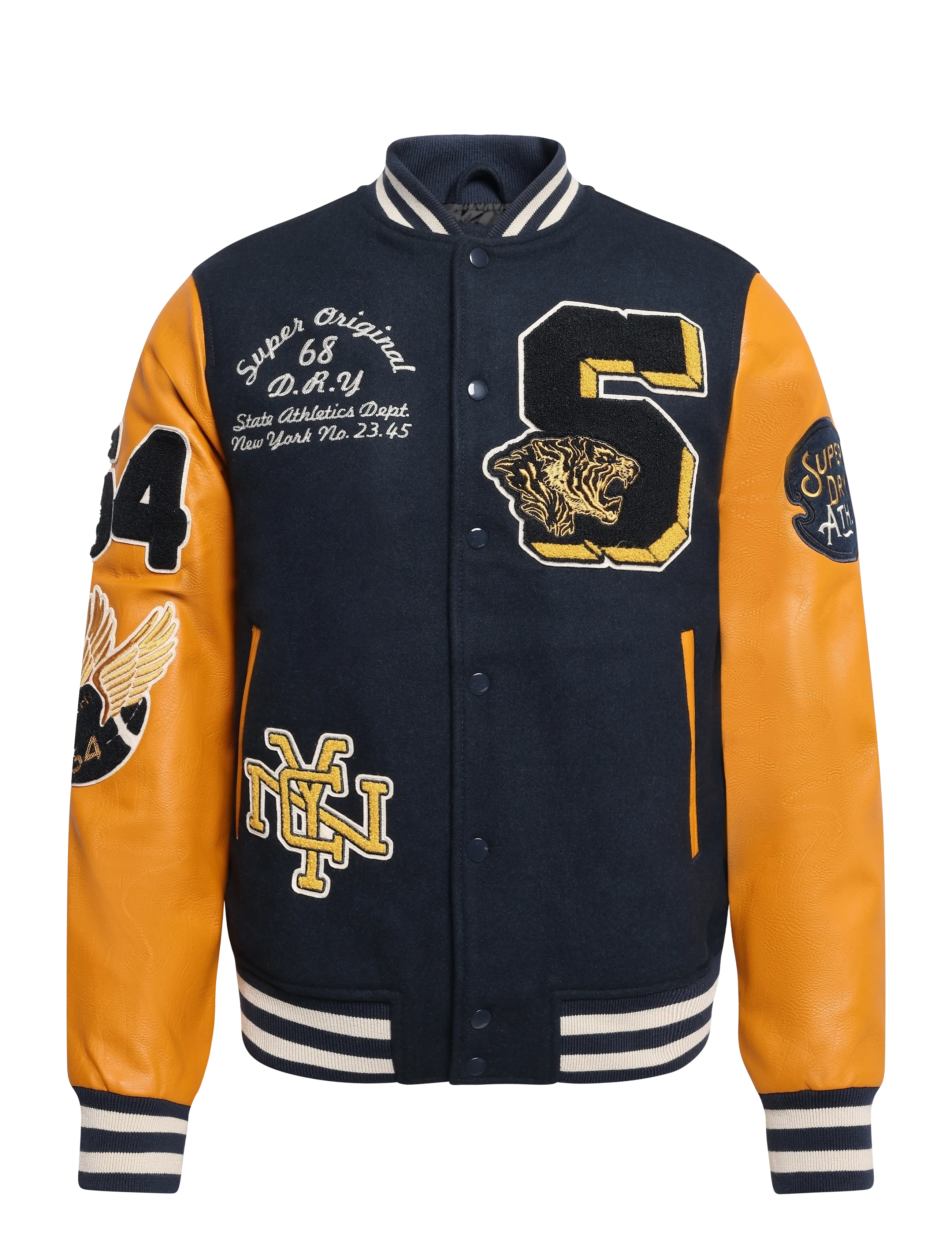 Superdry - VINTAGE PATCHED VARSITY JKT - varsity-jacken - eclipse navy/mustard - 1