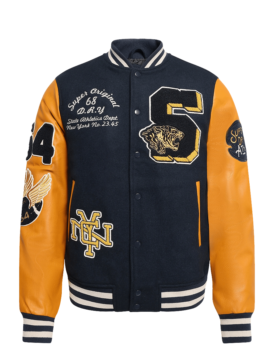 Superdry - VINTAGE PATCHED VARSITY JKT - varsity-jacken - eclipse navy/mustard - 1