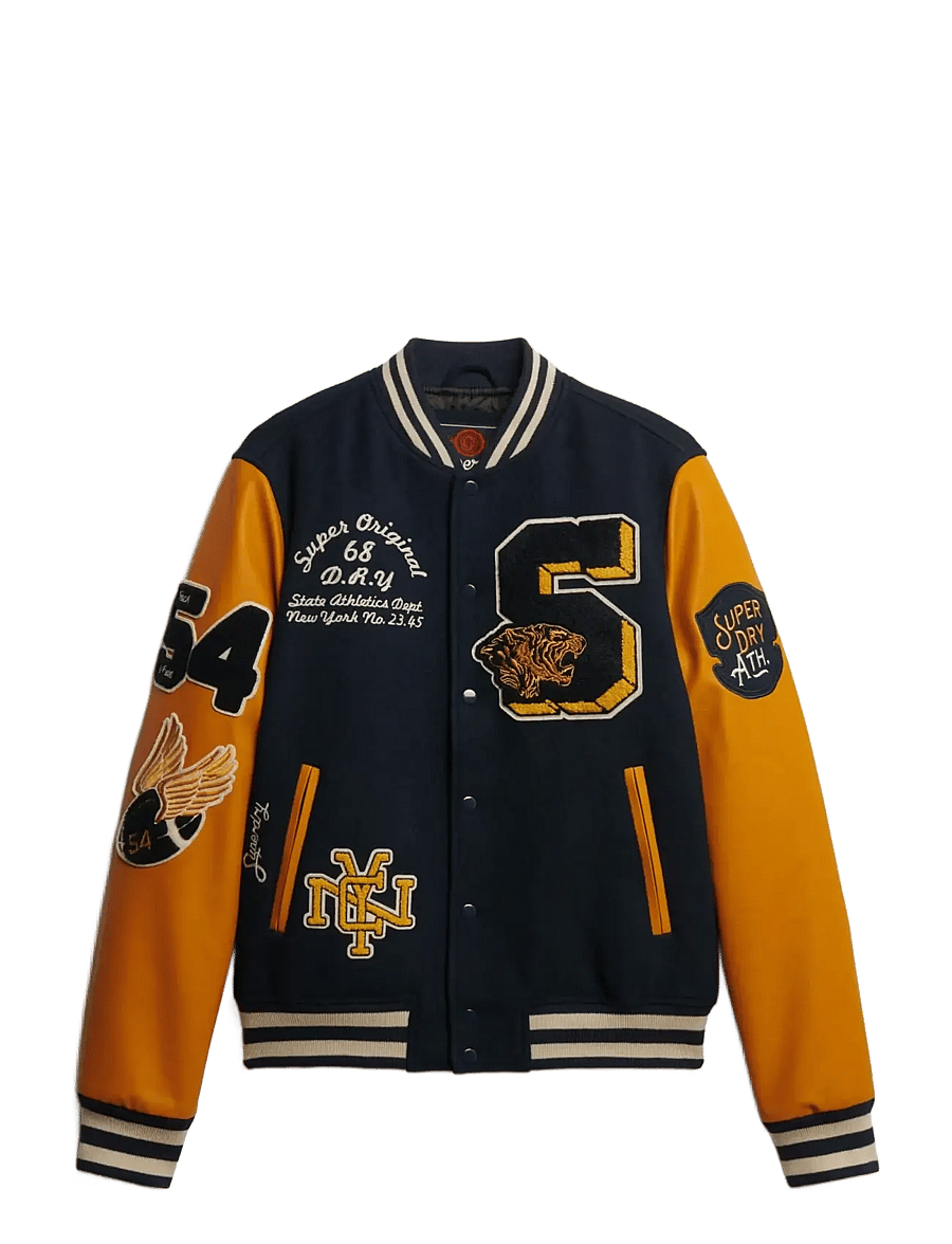 Superdry - VINTAGE PATCHED VARSITY JKT - eclipse navy/mustard - 1