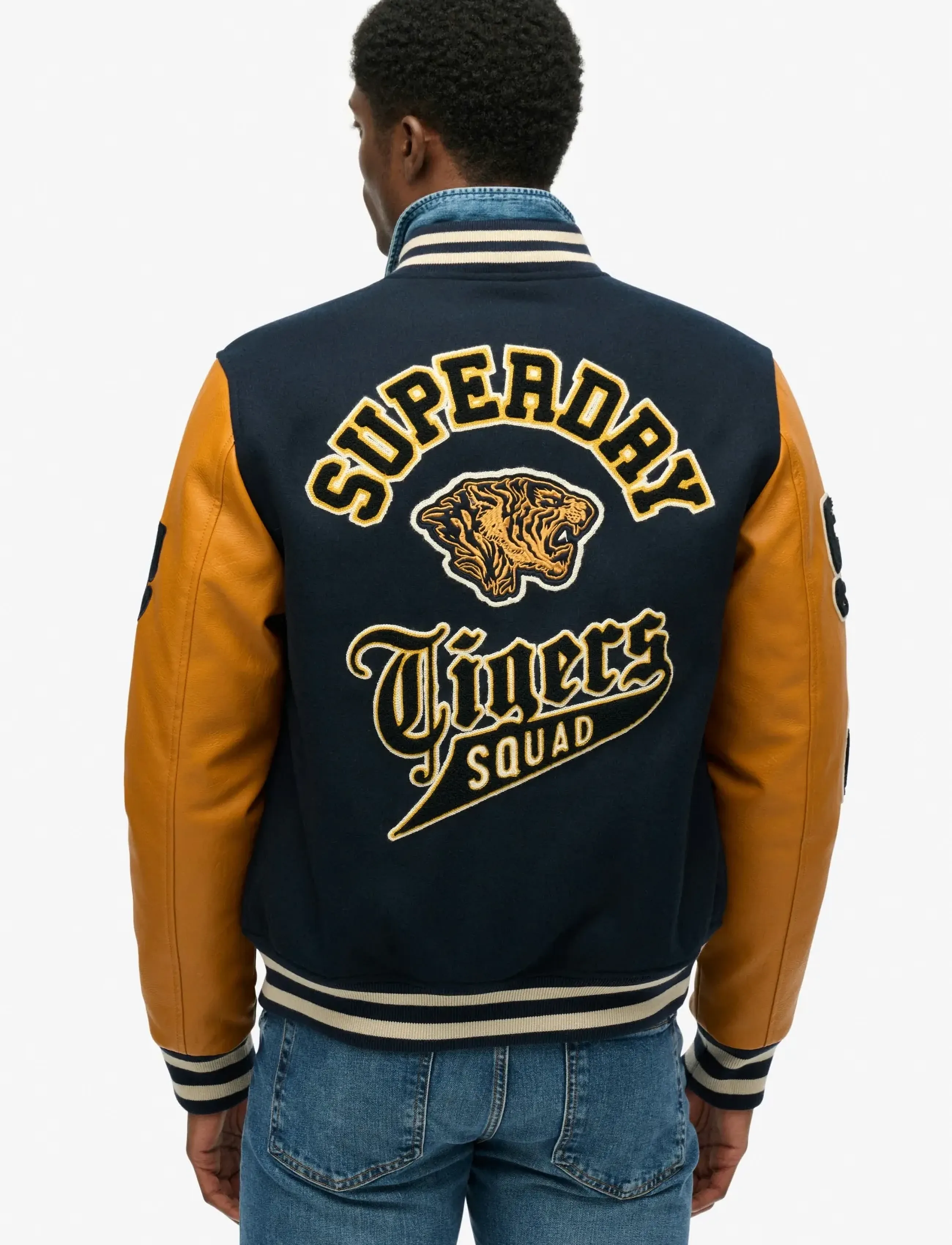 Superdry - VINTAGE PATCHED VARSITY JKT - eclipse navy/mustard - 2
