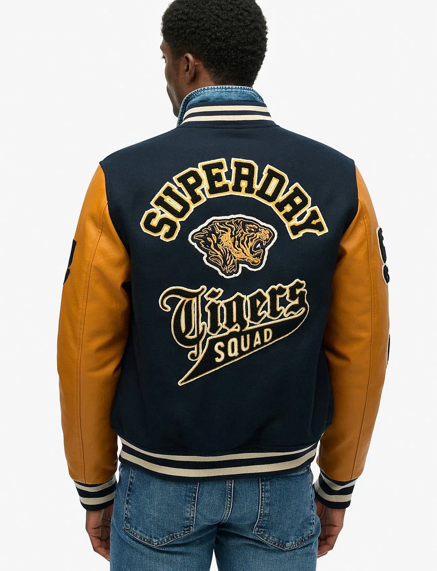 Superdry - VINTAGE PATCHED VARSITY JKT - eclipse navy/mustard - 2