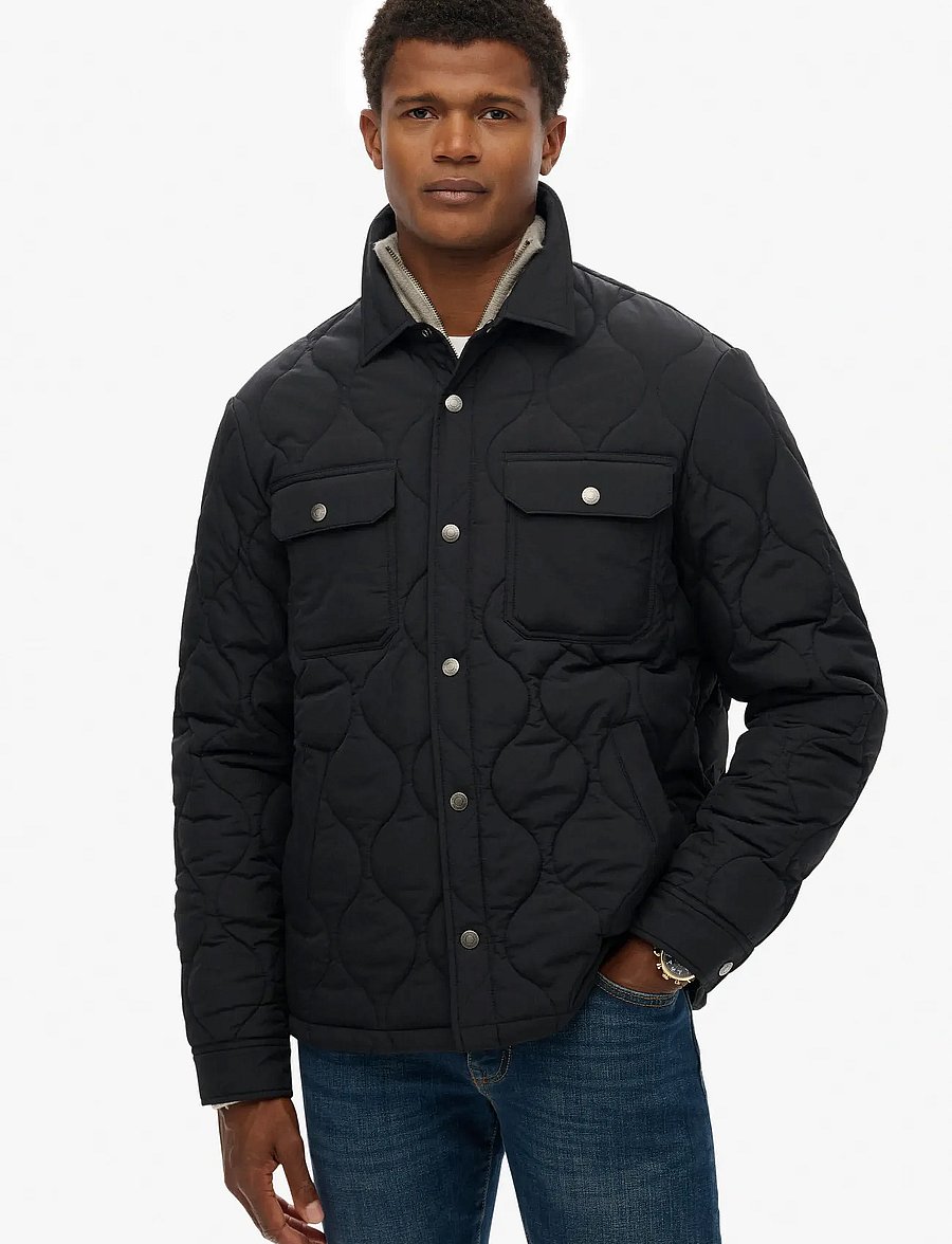 Superdry - SURPLUS LINER OVERSHIRT - spring jackets - jet black - 3