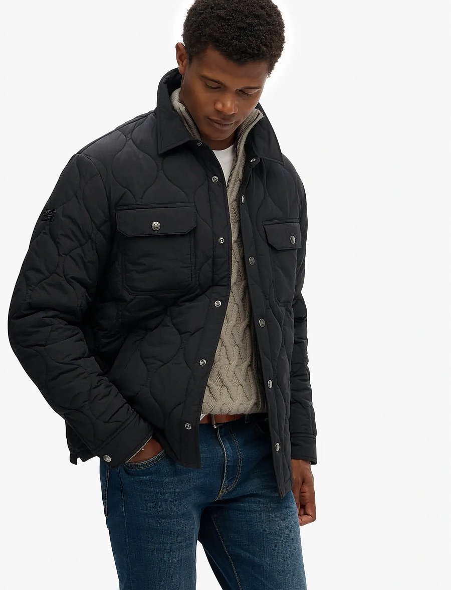 Superdry - SURPLUS LINER OVERSHIRT - spring jackets - jet black - 4