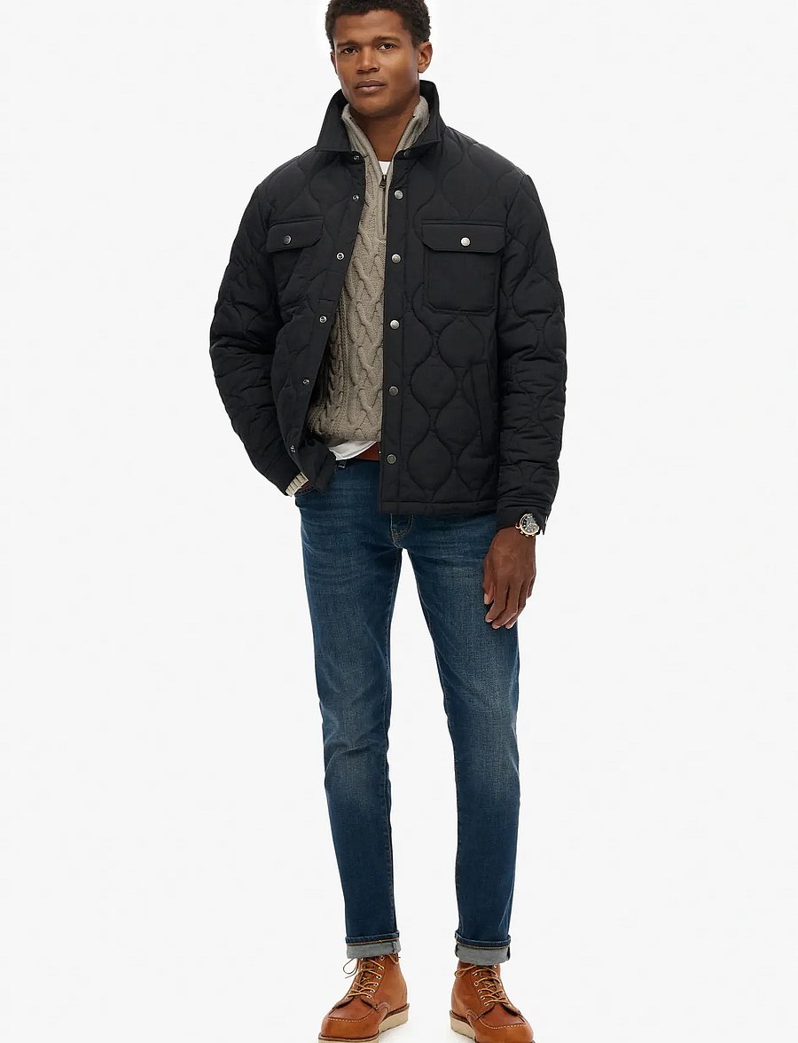 Superdry - SURPLUS LINER OVERSHIRT - spring jackets - jet black - 5