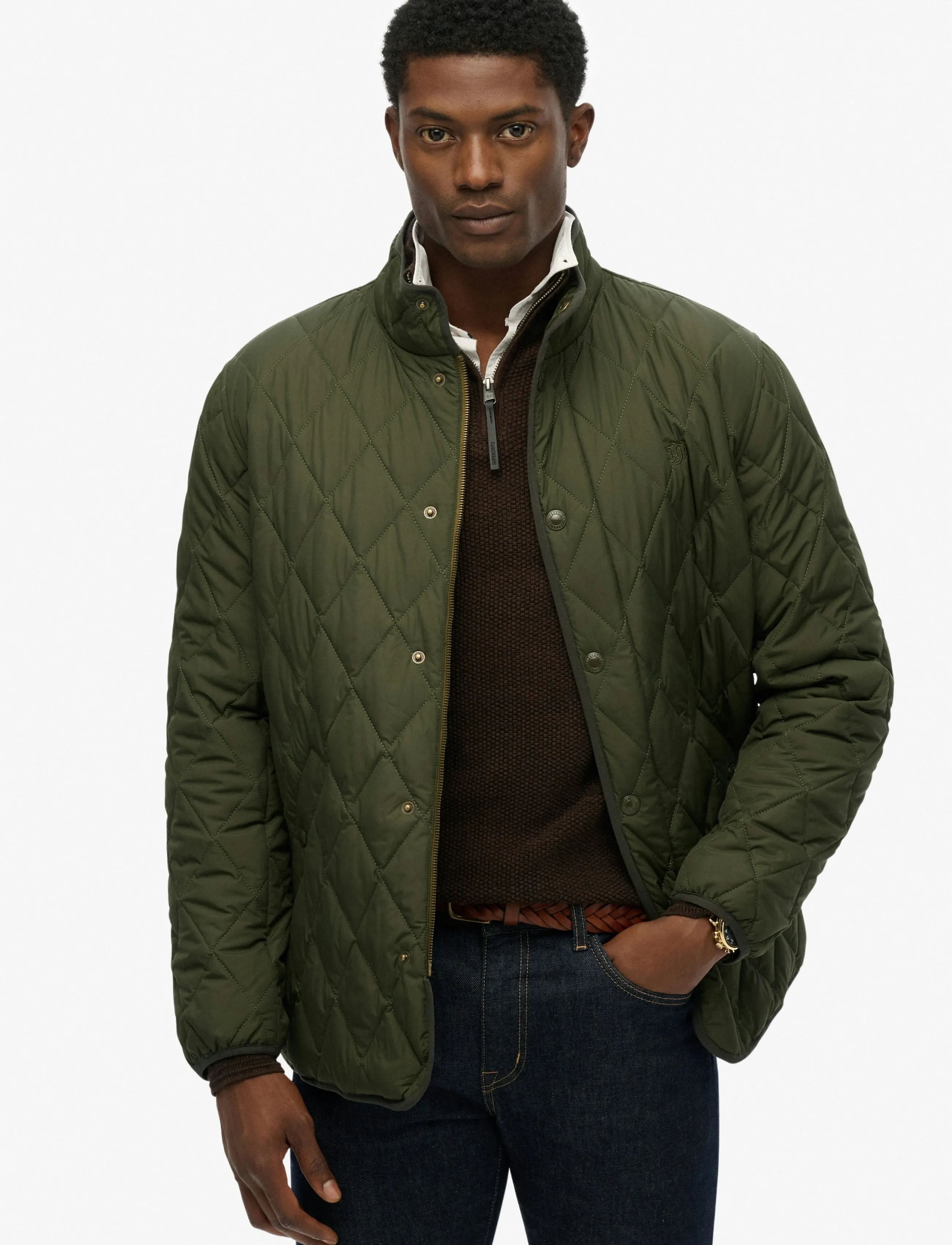 Superdry QUILTED ESTATE JACKET - Tøj - SURPLUS GOODS OLIVE GREEN / khaki/green