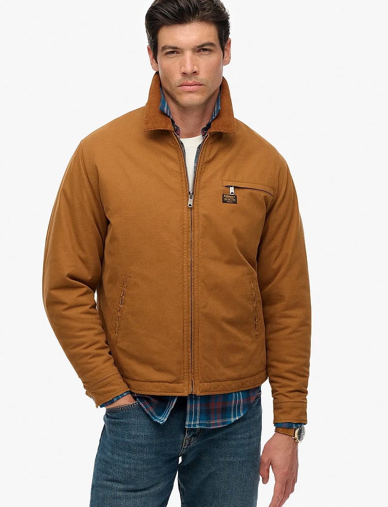 Superdry - COTTON CANVAS RANCH JKT - frühlingsjacken - denim co tobacco brown - 0