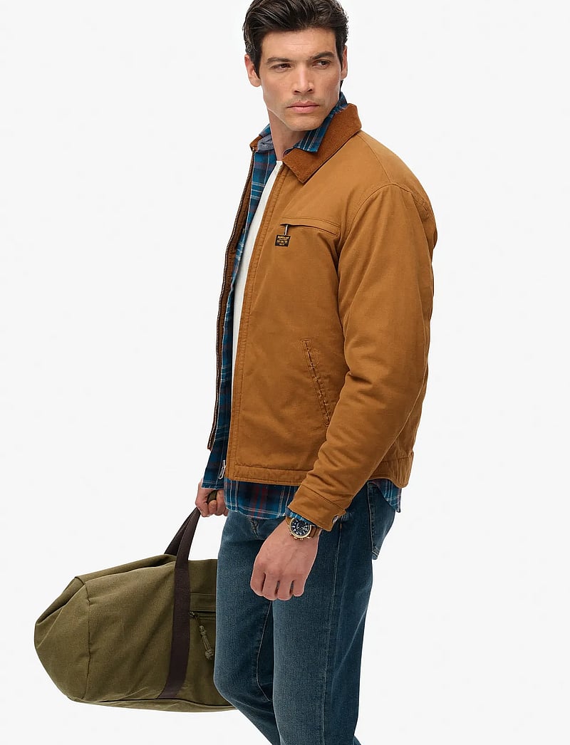 Superdry - COTTON CANVAS RANCH JKT - frühlingsjacken - denim co tobacco brown - 4