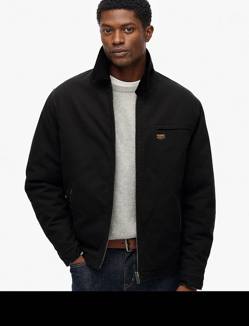 Superdry - COTTON CANVAS RANCH JKT - forårsjakker - jet black - 0