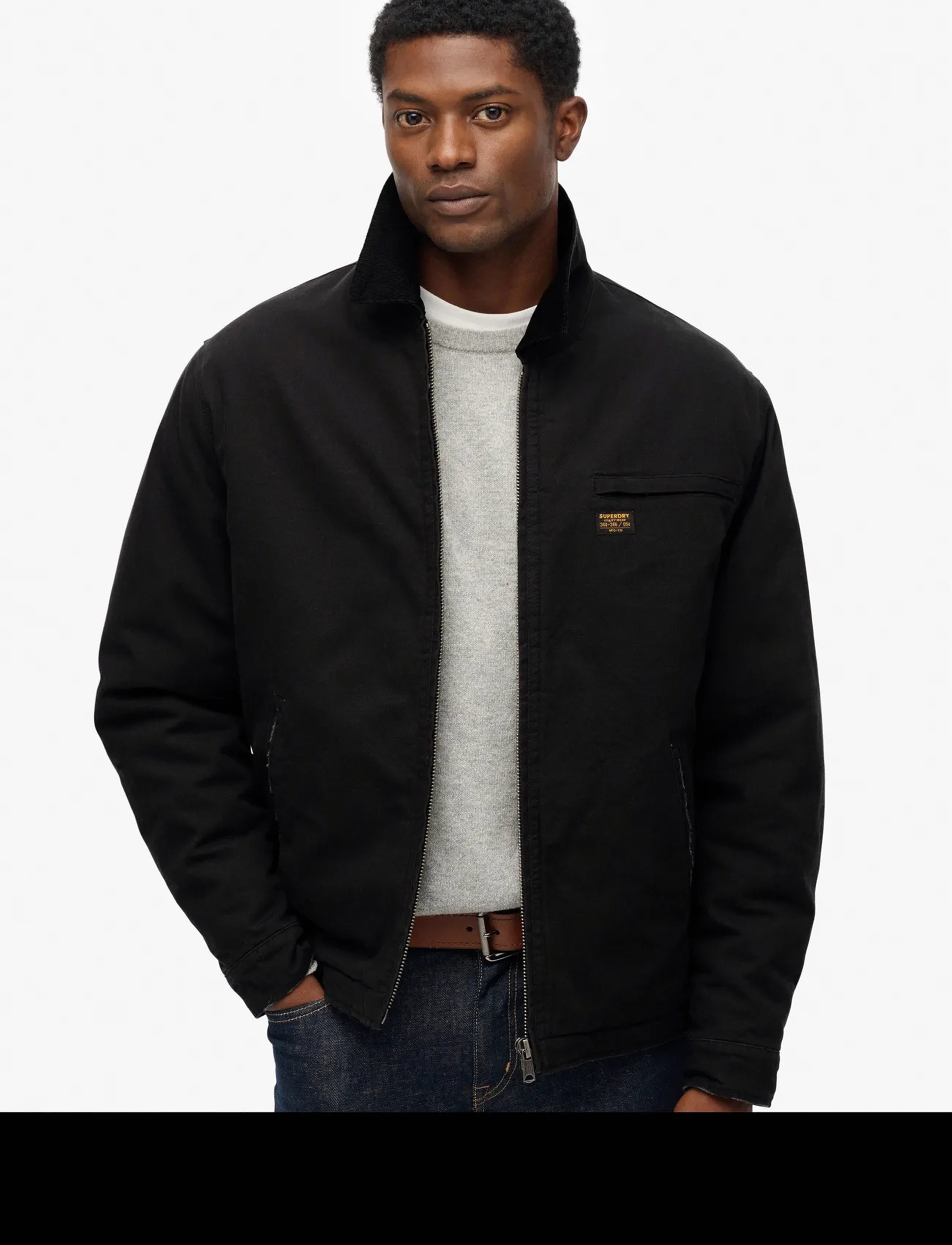 Superdry - COTTON CANVAS RANCH JKT - vårjackor - jet black - 0