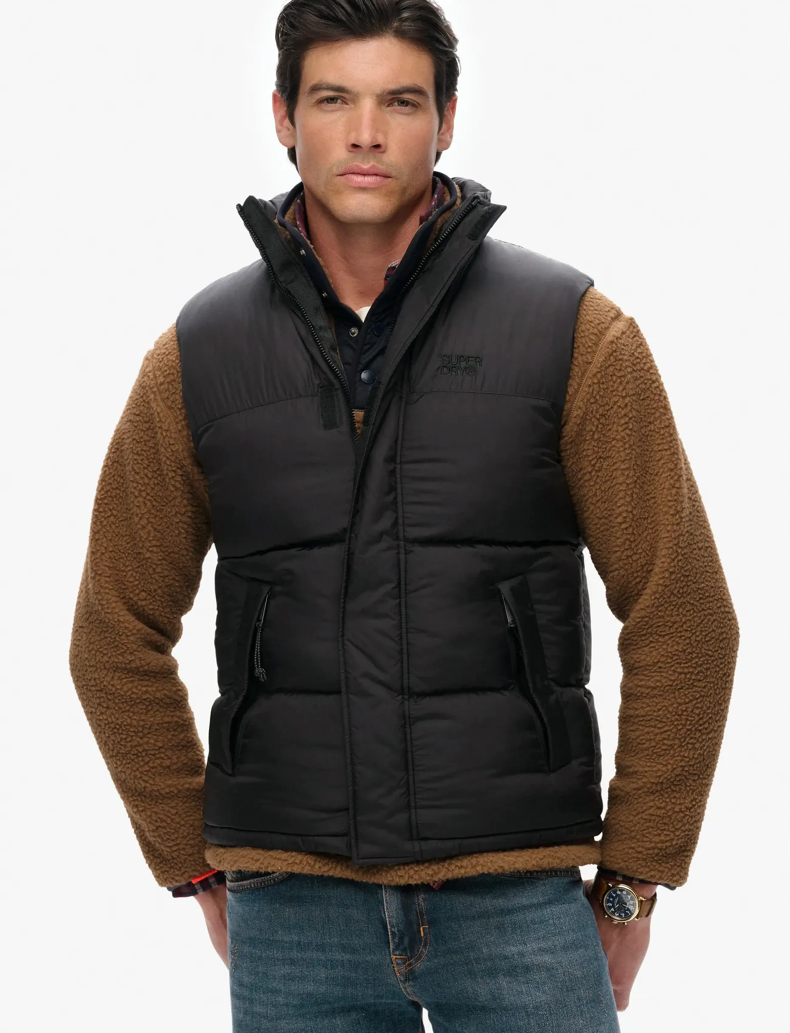 Superdry Tech Padded Gilet, S, Oberbekleidung, Schwarz - Westen, Männerswear