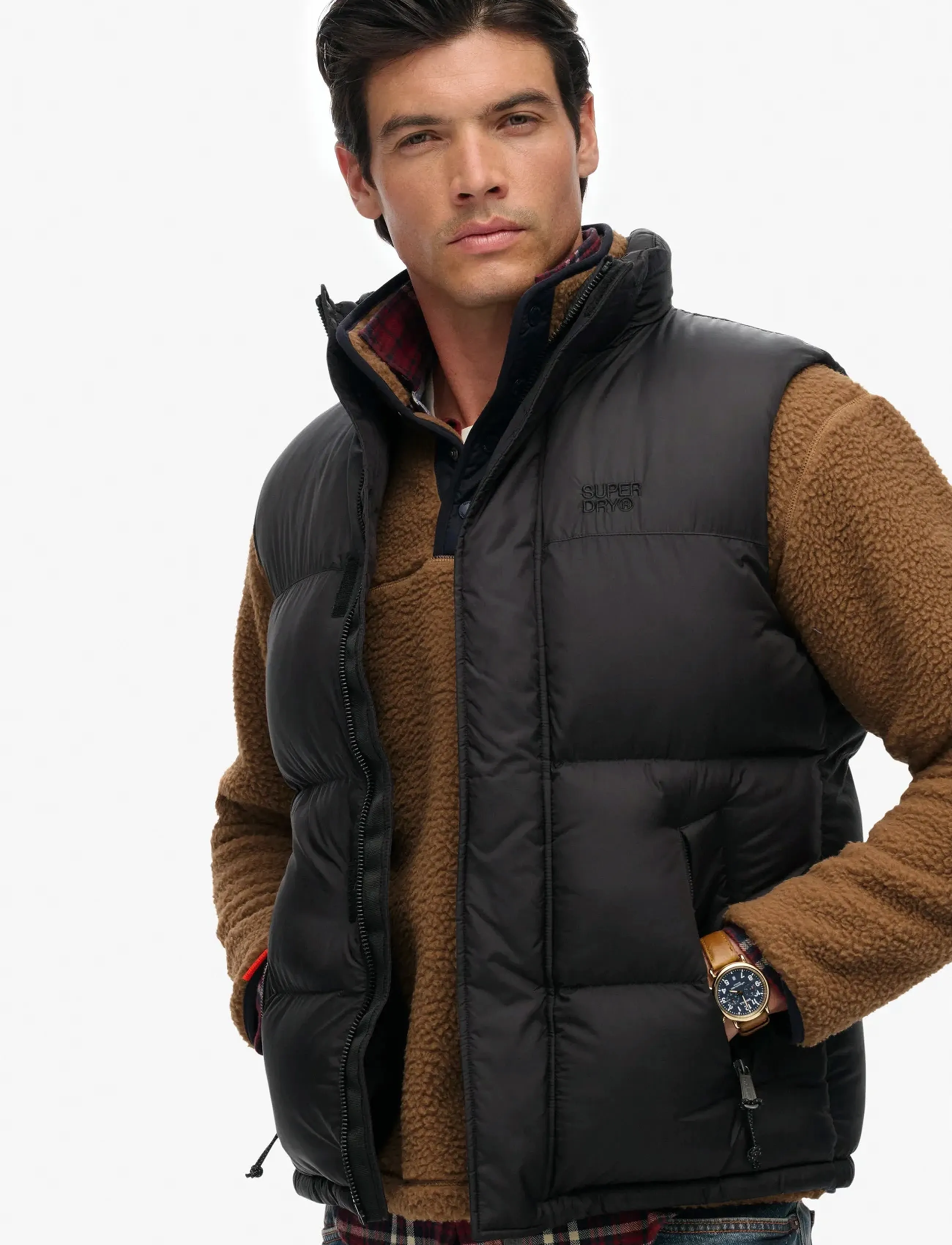 Superdry - TECH PADDED GILET - jackor & rockar - black - 4