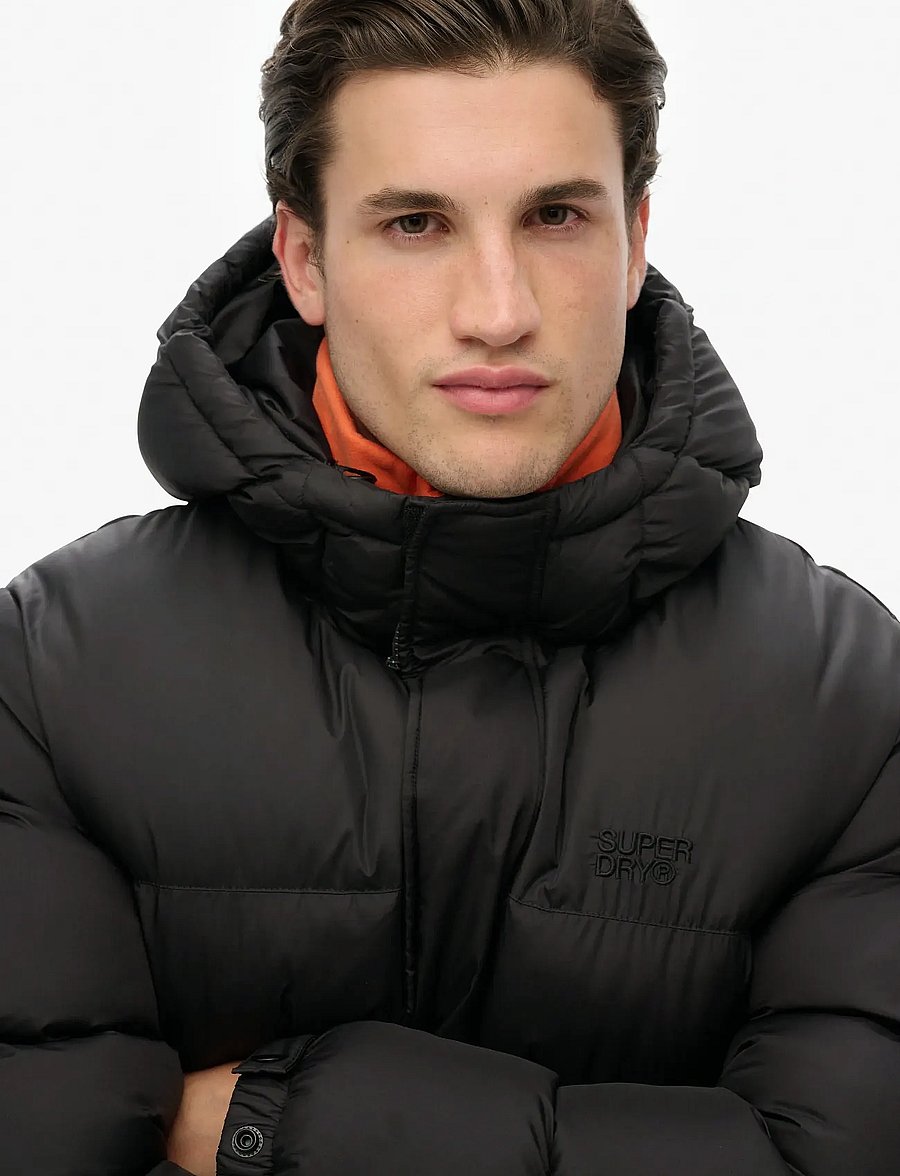Superdry - HOODED TECH PADDED JKT - down jackets - black - 2