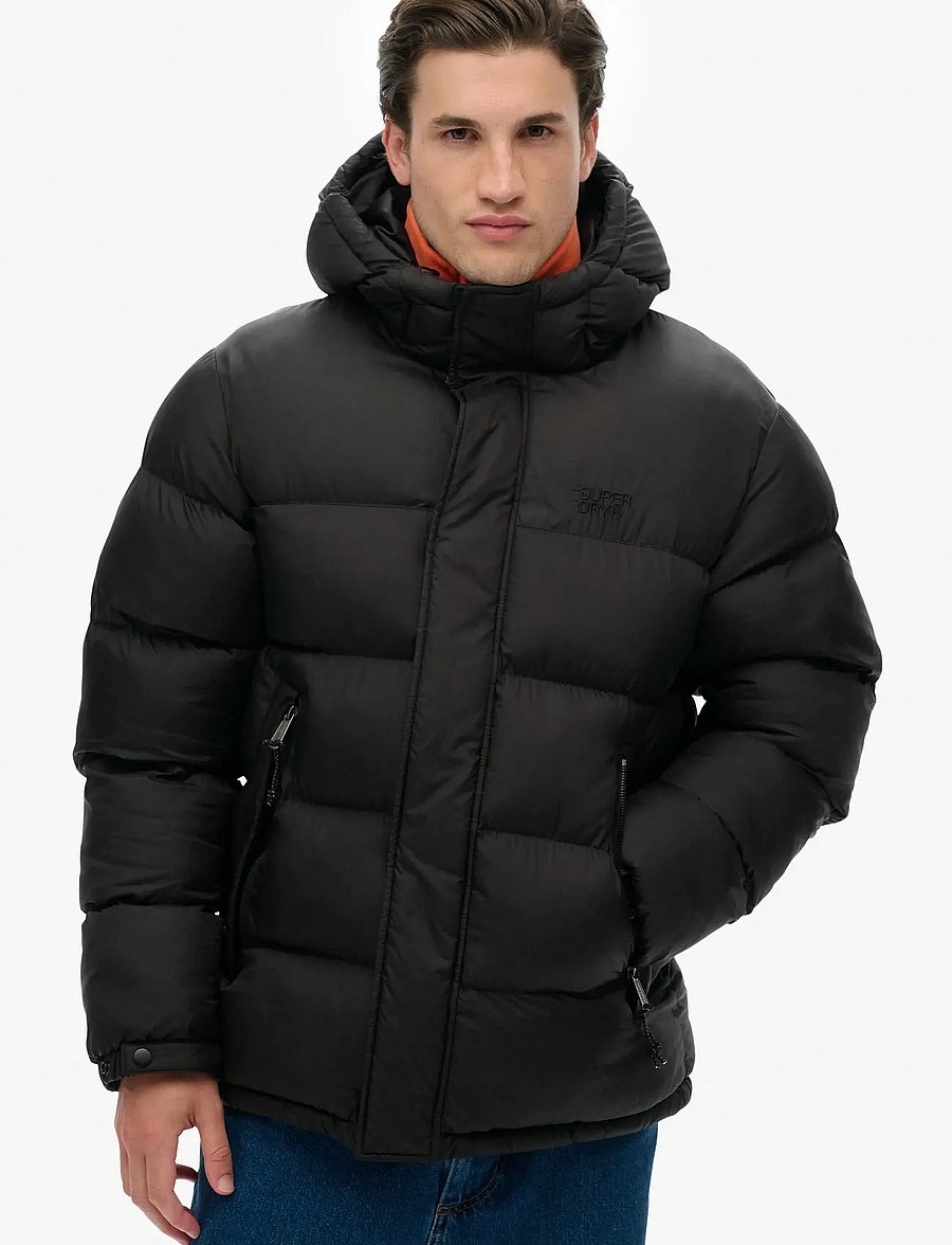 Superdry - HOODED TECH PADDED JKT - down jackets - black - 3