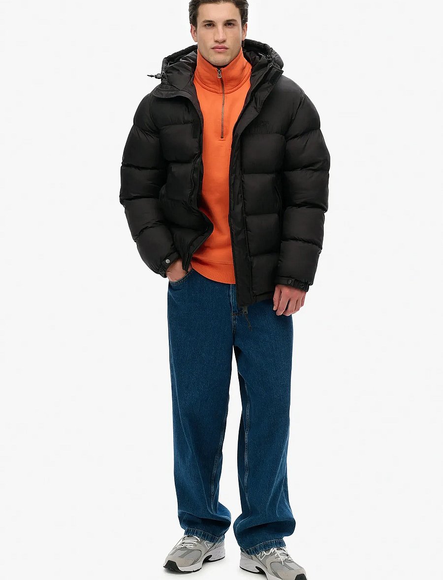 Superdry - HOODED TECH PADDED JKT - down jackets - black - 5