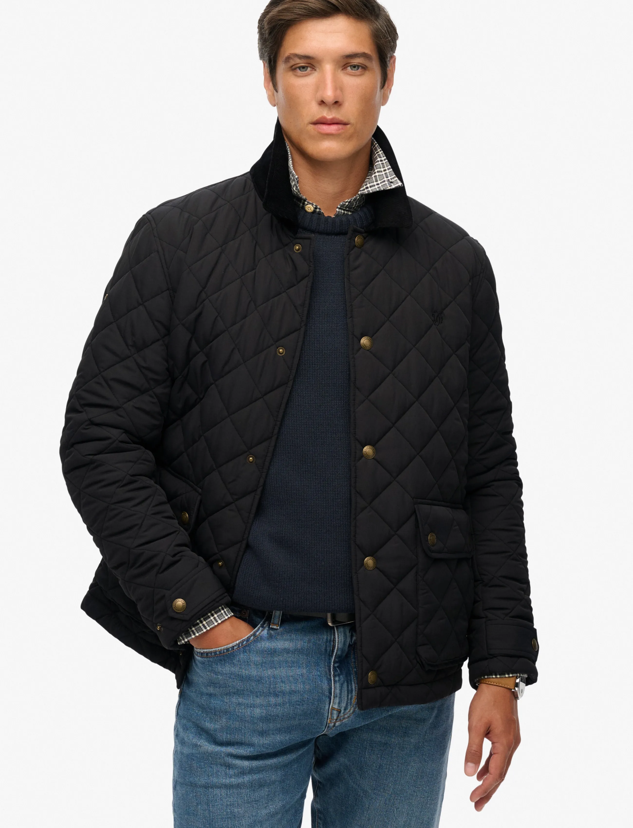 Superdry QUILTED ESTATE COACH JACKET - Kleidung - METEORITE BLACK / black