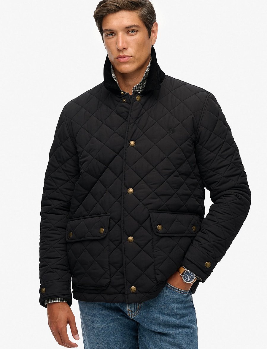 Superdry - QUILTED ESTATE COACH JACKET - herbstjacken - meteorite black - 5