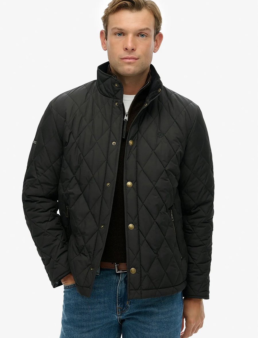 Superdry - QUILTED ESTATE COUNTRY JACKET - höstjackor - meteorite black - 0