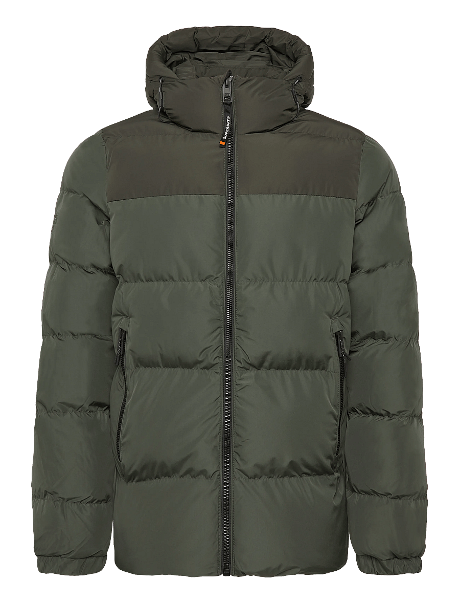Superdry - COLOURBLOCK HOODED PUFFER JKT - talvejoped - surplus goods olive green - 1