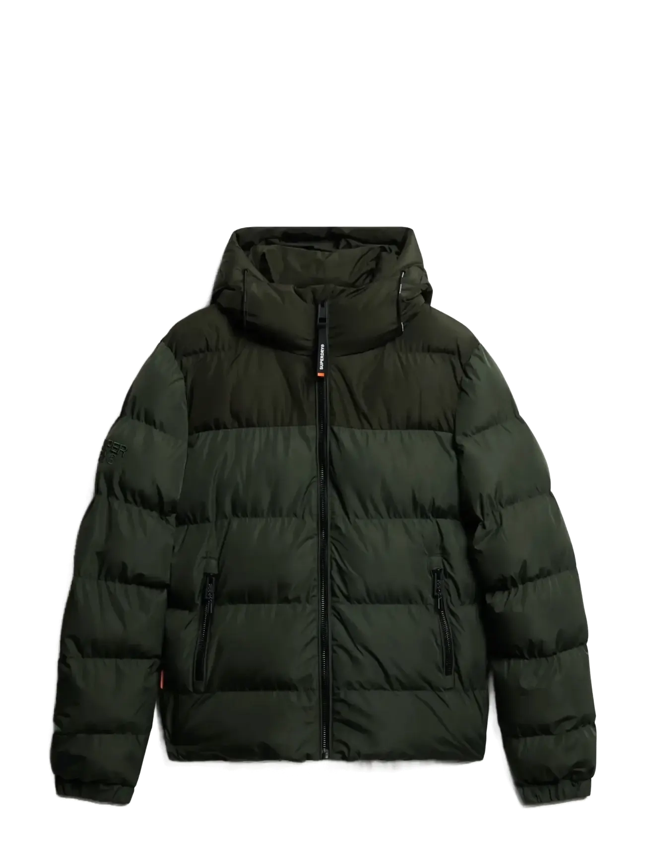 Superdry - COLOURBLOCK HOODED PUFFER JKT - vinterjakker - surplus goods olive green - 1