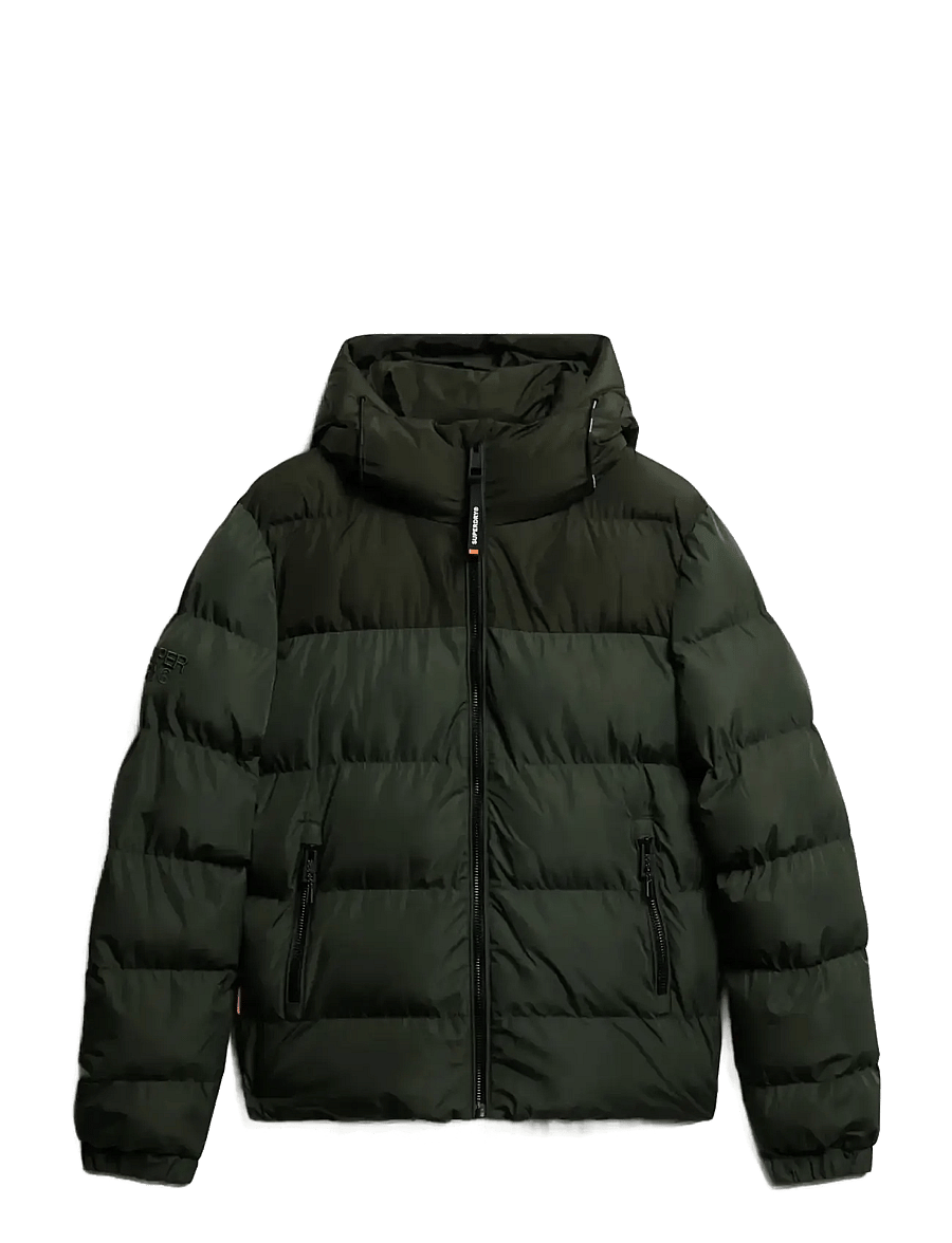 Superdry - COLOURBLOCK HOODED PUFFER JKT - vinterjakker - surplus goods olive green - 1