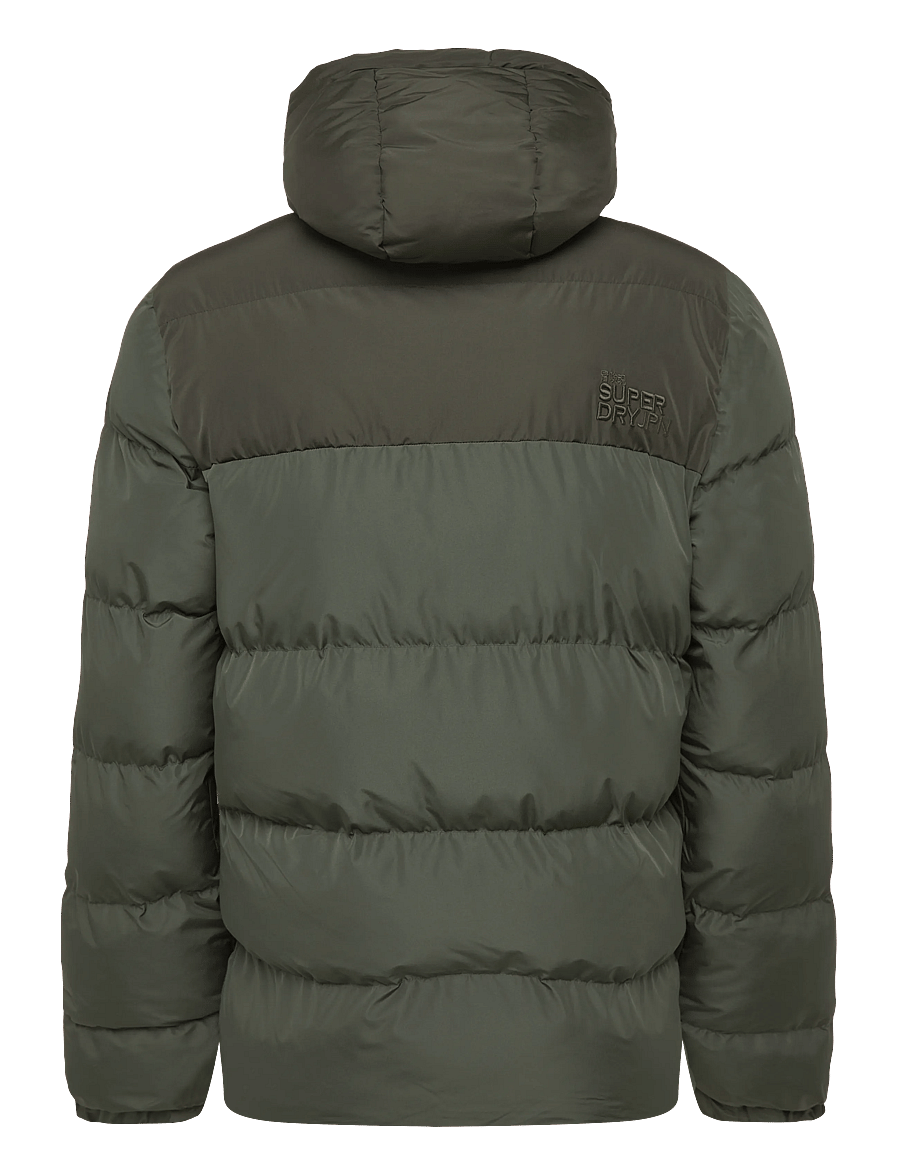 Superdry - COLOURBLOCK HOODED PUFFER JKT - talvejoped - surplus goods olive green - 2