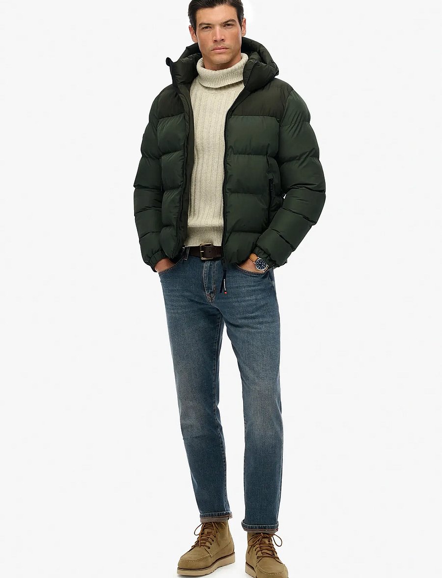 Superdry - COLOURBLOCK HOODED PUFFER JKT - vinterjackor - surplus goods olive green - 5
