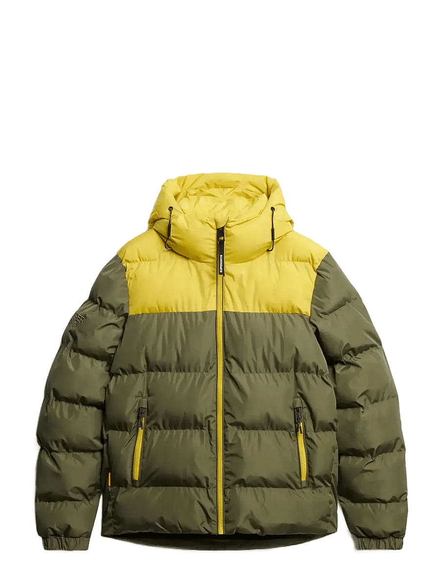 Superdry - COLOURBLOCK HOODED PUFFER JKT - daunenjacken - shooting olive - 1