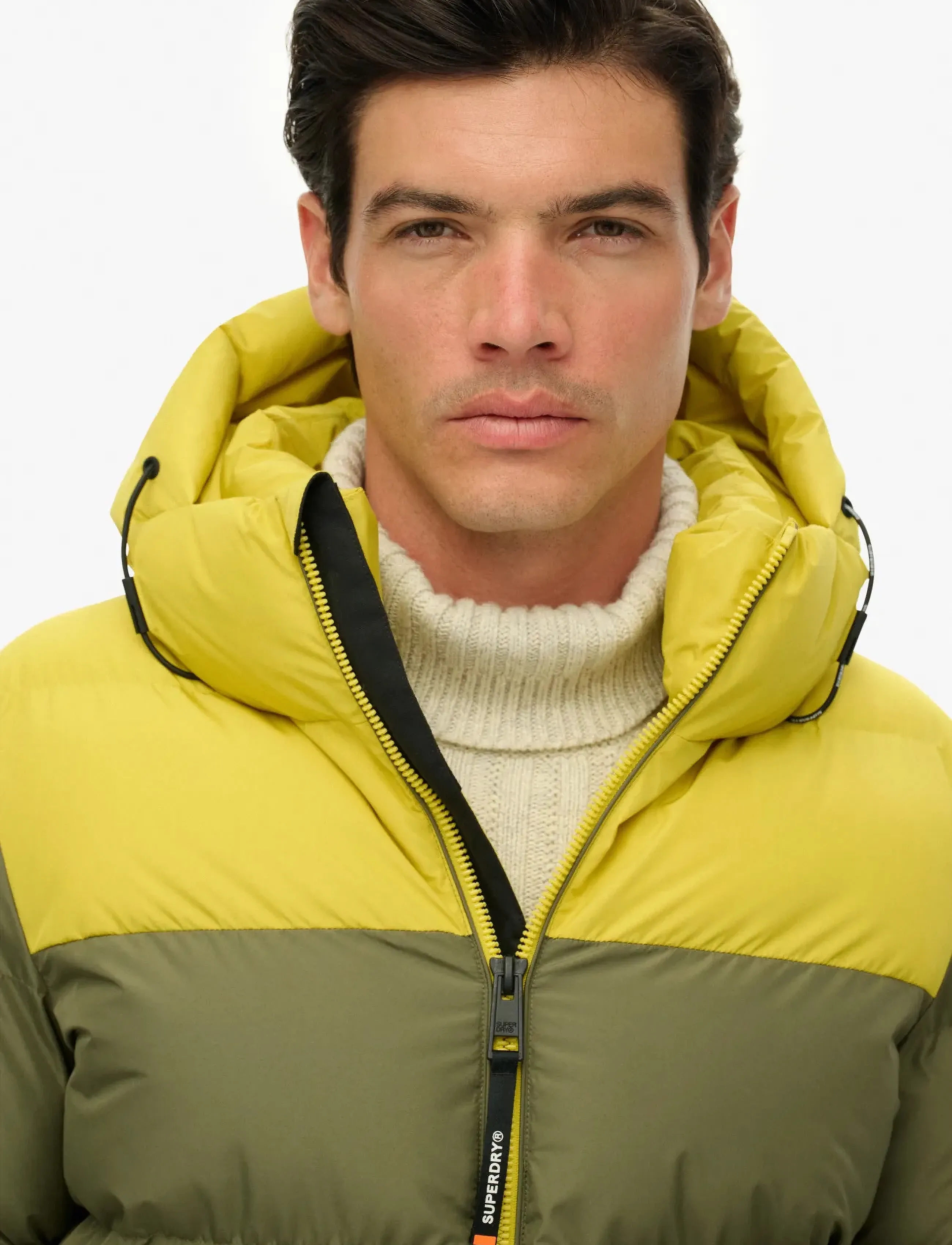 Superdry - COLOURBLOCK HOODED PUFFER JKT - daunenjacken - shooting olive - 2
