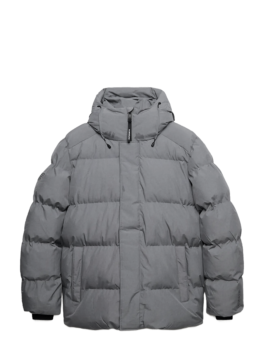 Superdry - HOODED 5 BAFFLE SPORTS PUFFER - winter jackets - grey marl - 1