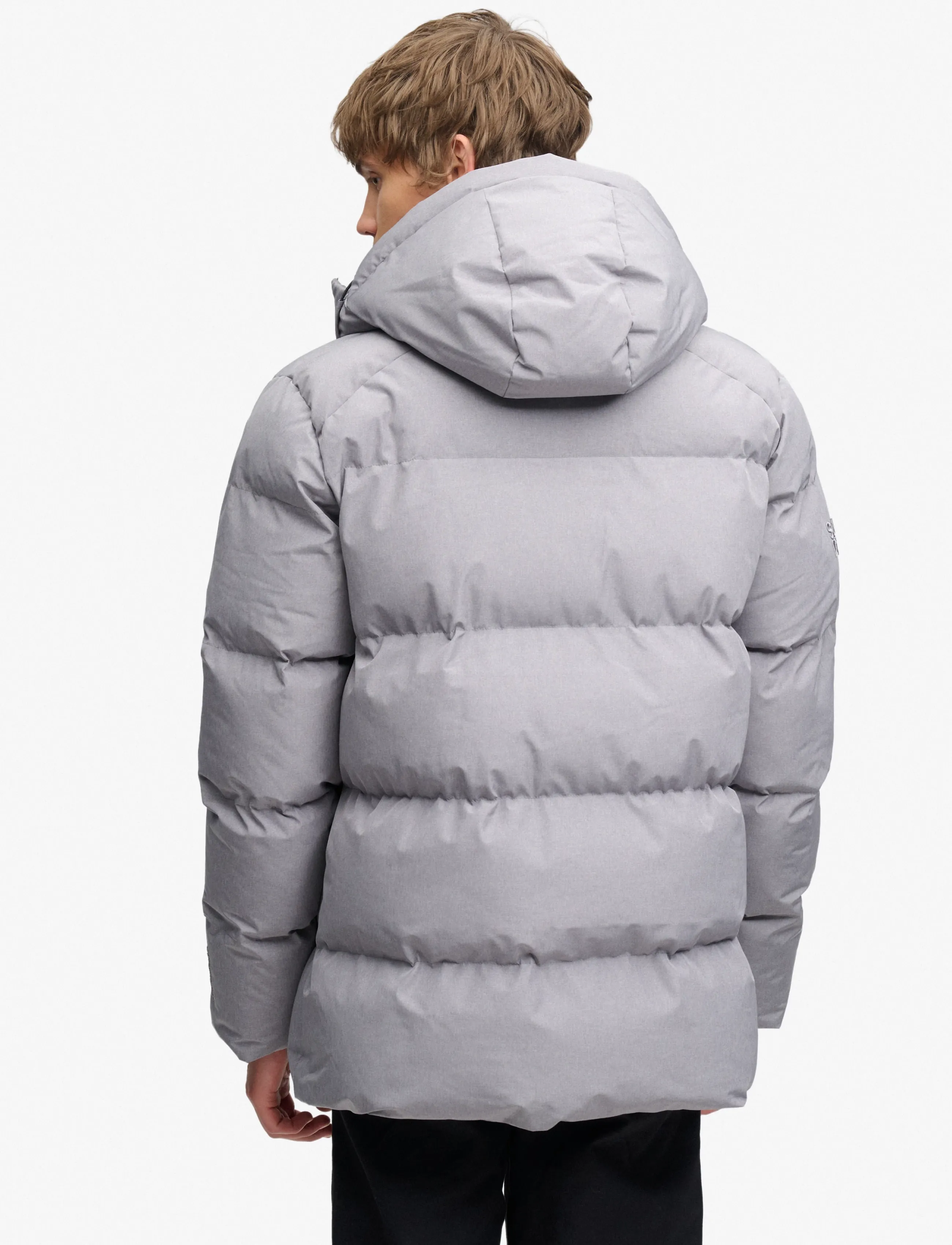 Superdry - HOODED 5 BAFFLE SPORTS PUFFER - winter jackets - grey marl - 3