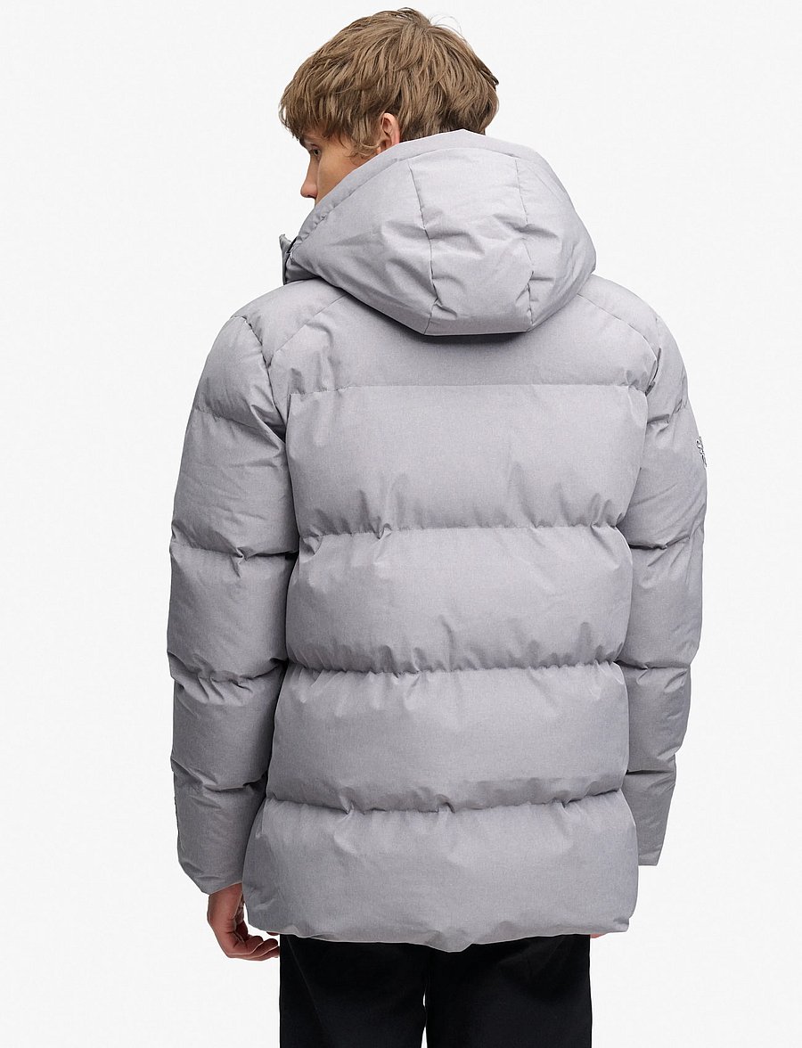 Superdry - HOODED 5 BAFFLE SPORTS PUFFER - winter jackets - grey marl - 3