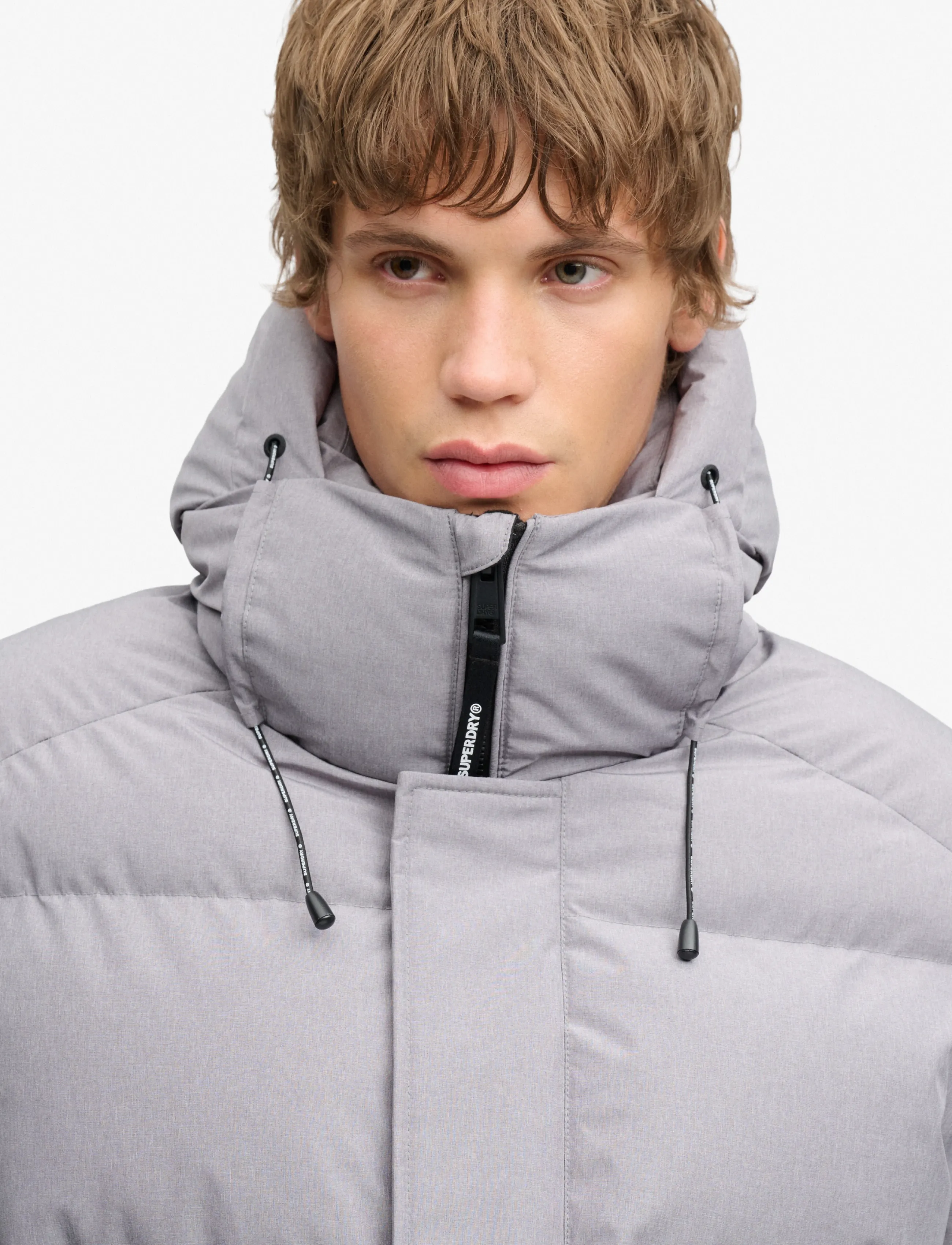 Superdry - HOODED 5 BAFFLE SPORTS PUFFER - winter jackets - grey marl - 4