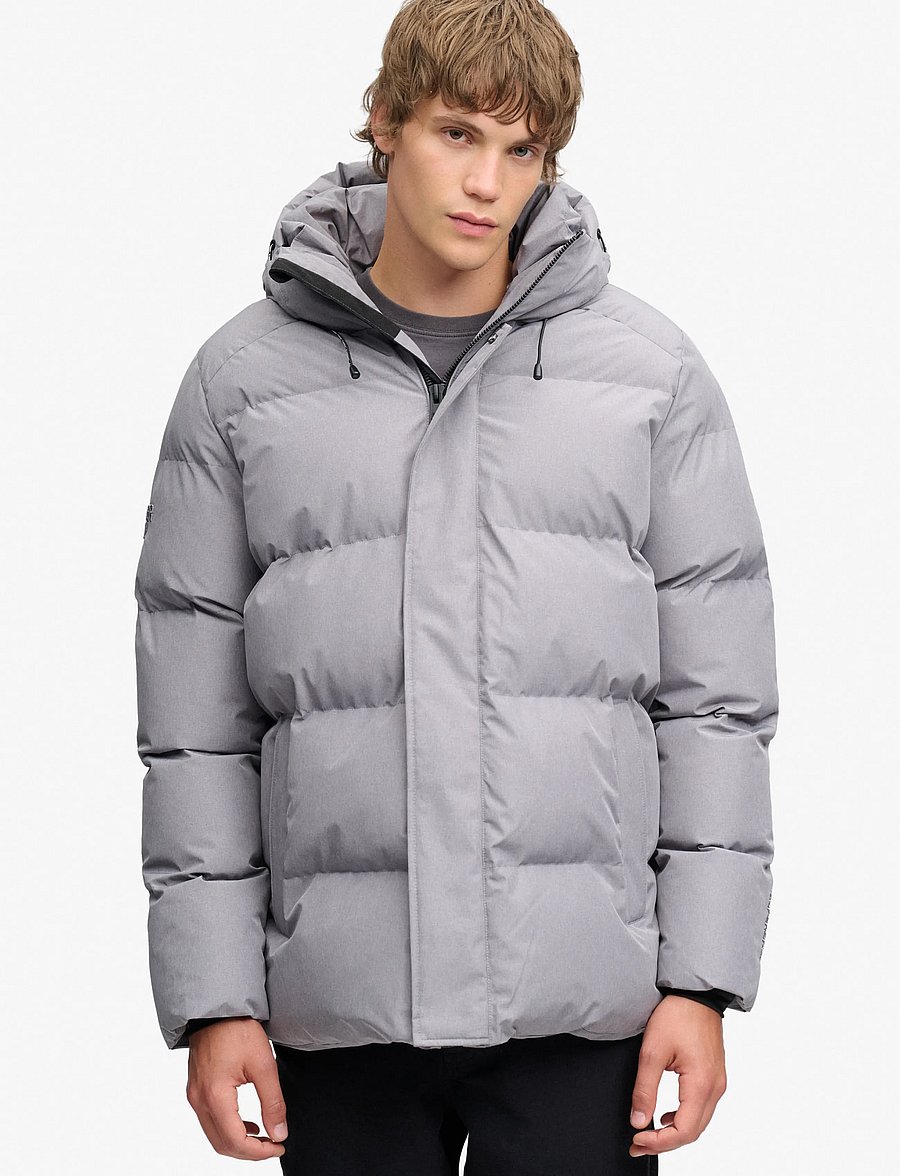 Superdry - HOODED 5 BAFFLE SPORTS PUFFER - winter jackets - grey marl - 5