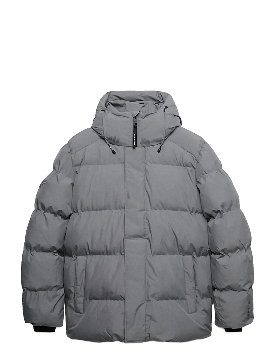 Superdry - HOODED 5 BAFFLE SPORTS PUFFER - winter jackets - grey marl - 2