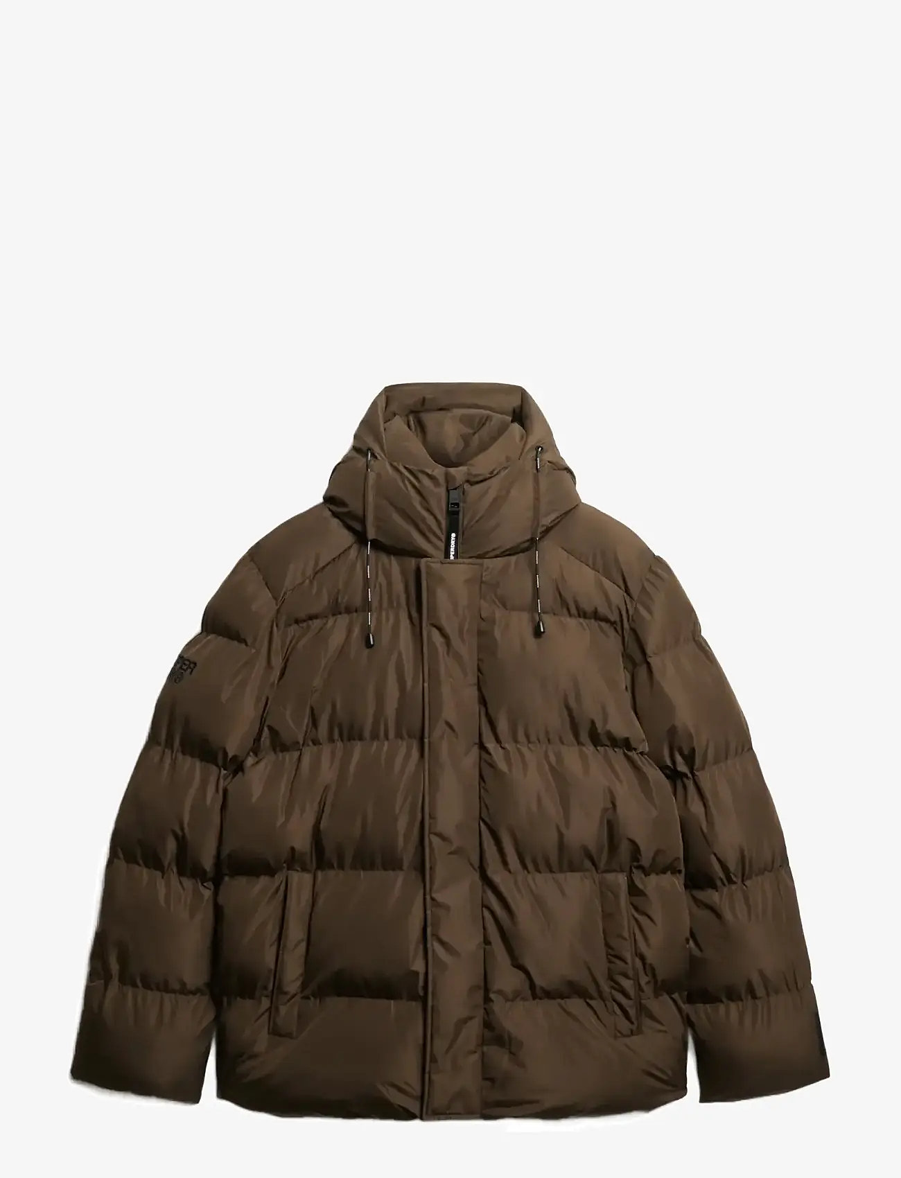 Superdry - HOODED 5 BAFFLE SPORTS PUFFER - vinterjakker - slate brown - 1