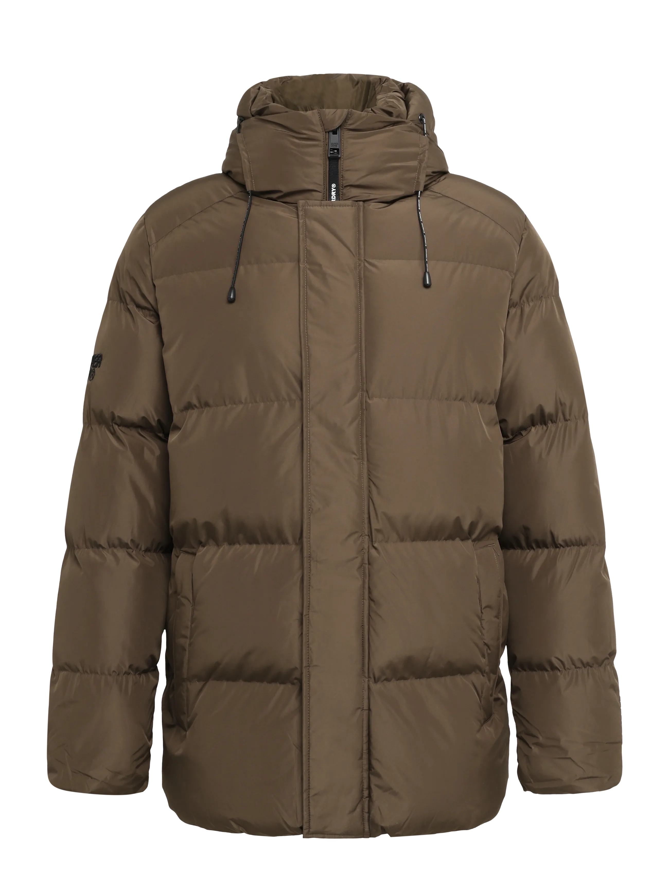 Superdry HOODED 5 BAFFLE SPORTS PUFFER - Kleidung - SLATE BROWN / brown