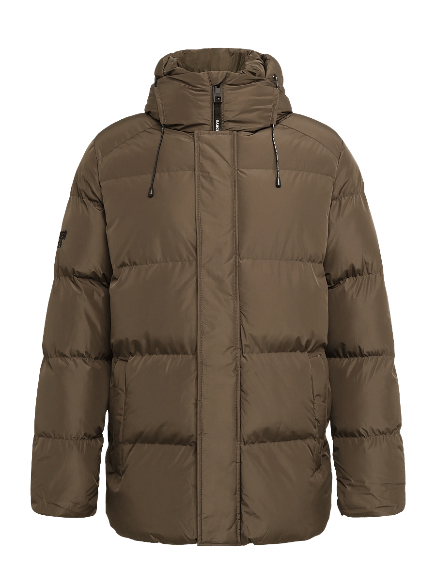 Superdry - HOODED 5 BAFFLE SPORTS PUFFER - dunjakker - slate brown - 1