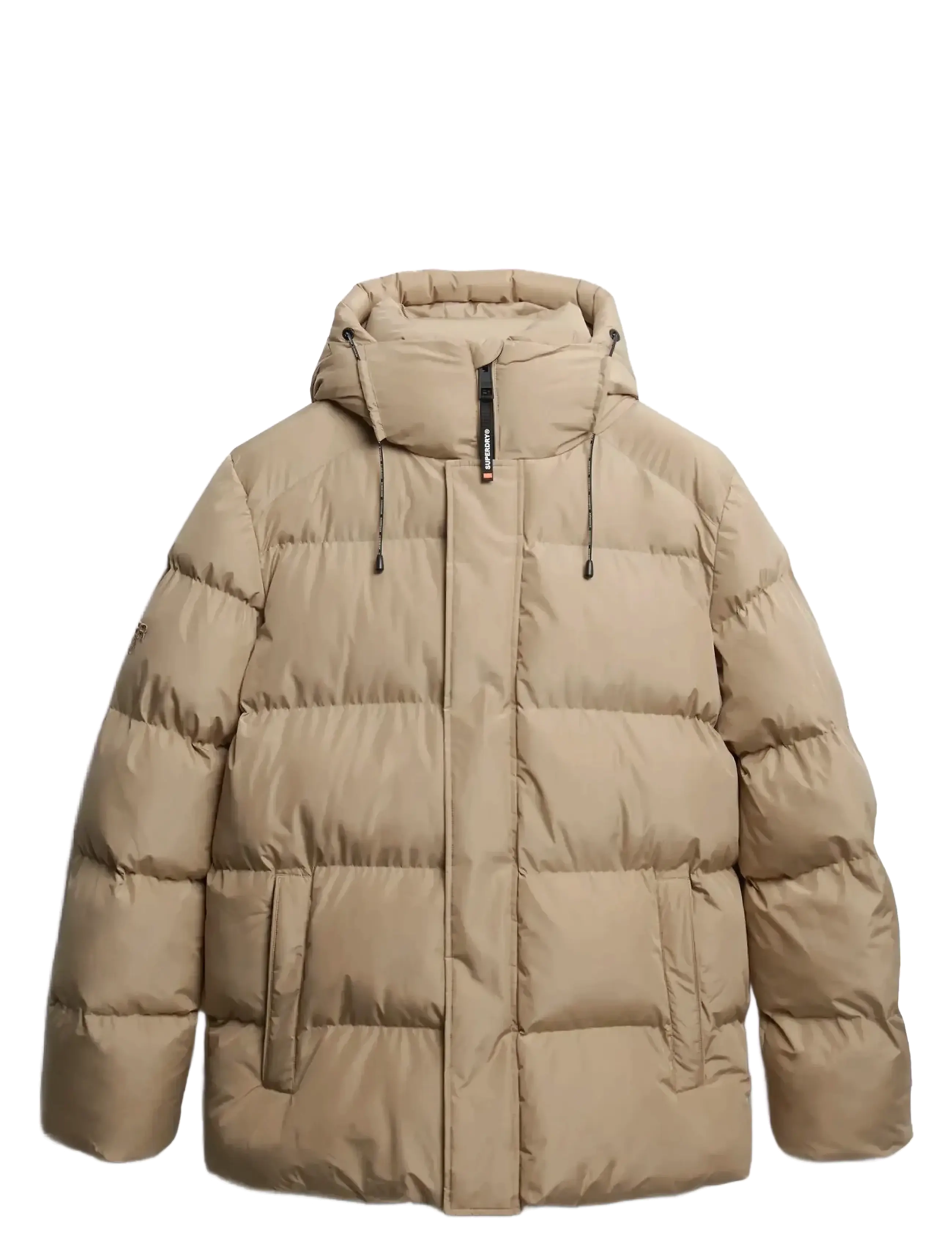 Superdry HOODED 5 BAFFLE SPORTS PUFFER - Virsjakas un mēteļi - WINTER TWIG BEIGE / beige