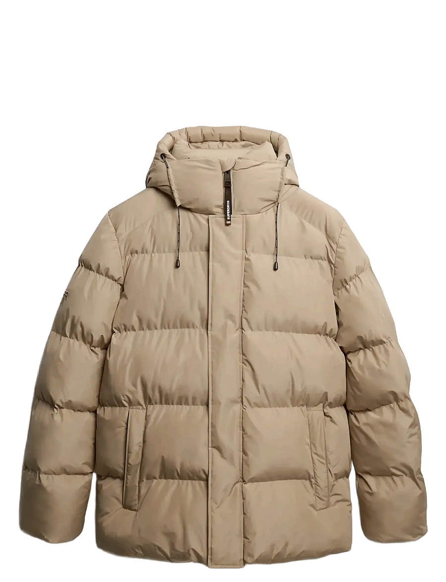 Superdry - HOODED 5 BAFFLE SPORTS PUFFER - dunjakker - winter twig beige - 1