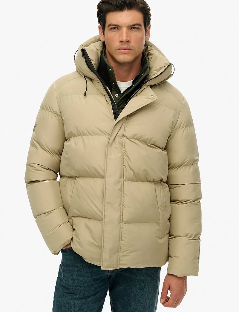 Superdry - HOODED 5 BAFFLE SPORTS PUFFER - voodriga joped - winter twig beige - 3