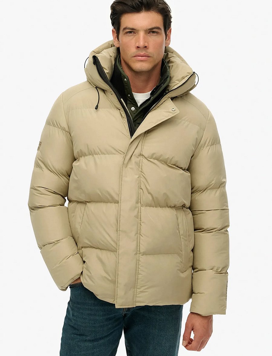 Superdry - HOODED 5 BAFFLE SPORTS PUFFER - dunjakker - winter twig beige - 3